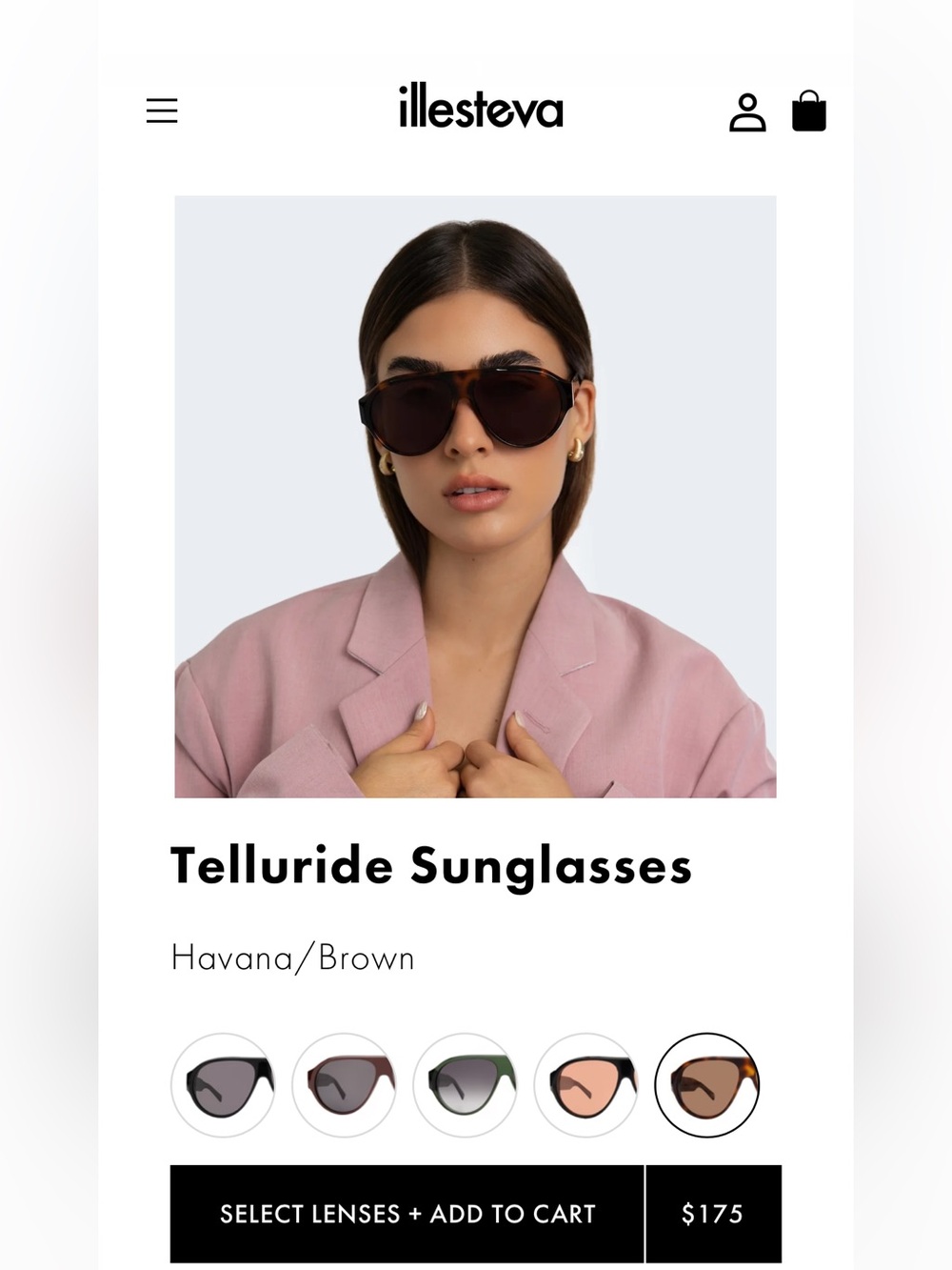 Illesteva Telluride Sunglasses - Havana Brown